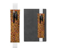 ZhaoYuGoods Porte-stylo en cuir avec bande élastique et motif tribal africain, blanc, Taille unique