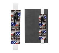 ZhaoYuGoods Porte-stylo en cuir avec bande élastique Motif soldats militaires américains, blanc, Taille unique