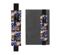 ZhaoYuGoods Porte-stylo en cuir avec bande élastique Motif soldats militaires américains, Noir , Taille unique