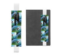 ZhaoYuGoods Porte-stylo en cuir avec bande élastique pour ballon de football | Pochette à stylo réglable imprimée | Joli porte-stylo en cuir, blanc, Taille unique