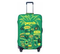 ZhaoYuGoods Psych Housse de bagage avec citation ananas pour valise, vert, anti-rayures, avec fermeture éclair, Noir , XL, Nouveauté