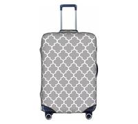 ZhaoYuGoods Quatrefoil Housse de protection de bagage grise imprimée pour valise, housse de bagage amusante pour bagages de 45 à 81 cm, blanc, L