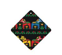 ZhaoYuGoods Runner Swedish Dala Horse Folk Lavender Lot de 6 cartes désodorisantes pour voiture, homme et femme, décoration parfumée à suspendre pour miroir de voiture, maison, placard