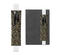 ZhaoYuGoods Tiger Stripe Porte-stylo avec bande élastique Motif camouflage | Pochette à stylo réglable | Joli porte-stylo en cuir, blanc, Taille unique