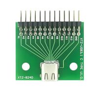 ZHAPEG Carte de test PCB de type C pour adaptateur de prise 24 broches avec barrette à broches double face et insert bidirectionnel