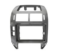 ZHAUPMCB Cadre Façade Convient pour Polo 2004-2010 Kit de Cadre de Tableau de Bord de Navigation de Voiture 9 Pouces Lecteur multimédia Android. Cadre Radio(Frame-Silver)