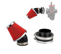 ZHAUPMCB Haute perméabilité Adaptateur d'interface de Joint de Filtre à air Convient pour Honda Suzuki, collecteur d'admission CNC(Red Air Filter Set)