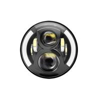 ZHAUPMCB Motorcycle Off-Road Lights Kit d'éclairage Avant pour phares Ronds Convient pour Yamaha Convient pour Harley Road King 7" Motorcycle Front Light Bar(7 inch 6LED A)