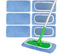 ZHAYAO Lot de 6 serpillères réutilisables en microfibre compatibles avec les balayeuses Swiffer, les chiffons de balayage secs et les chiffons humides, lavables pour le nettoyage de surface/plancher