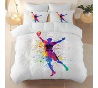 ZHAYUCHU Housse de Couette 140x200 cm Joueurs de Handball Motif Parure de Lit Enfant Fille Garçon 1 Personne en Microfibre avec 2 Taie d'oreiller 65x65 cm, Ensemble De Literie avec Fermeture