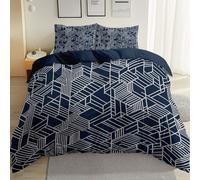ZHAYUCHU Housse de Couette 240x260 cm Style Japonais Simple Motif Imprimés Parure de Lit 2 Personne Literie De 100% Microfibre Parure Couette avec Fermetures éclair + 2 Taie d'oreiller 65x65 cm