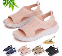 ZHCBAUA Shopellox Sandales de sport orthopédiques lavables à bride arrière avec semelle souple et semelle souple pour femme, rose, 37 EU