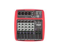ZHCHAO B6-MX Carte son portable 6 canaux Console de mixage Audio Mixer intégré 16 DSP 48 V Alimentation fantôme Prend en charge BT (Rosso)