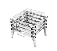 Zhchao Barbecue de camping pliable portable en acier inoxydable Barbecue au charbon de bois Feu de camp Réchaud