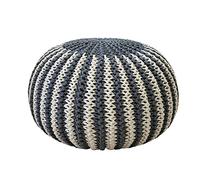 ZHCHAO Belle Maison décorative Patio sièges tricoté à la Main Coton tissé Repose-Pieds Amovible Pouf Pouf de Sol Rond Tabouret(50)
