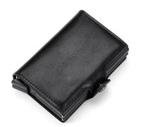 ZHCHAO Boîte à Cartes en Aluminium Couche, Sac à Cartes, Portefeuille à Motif de Clip de Carte -up Automatique en PU for