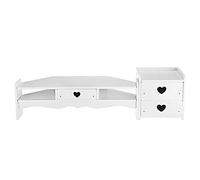 ZHCHAO Bureau à Domicile Moniteur d'ordinateur Riser Laptop PC Stand Tiroirs Set Monitor Holder Screen Table Storage Organizer