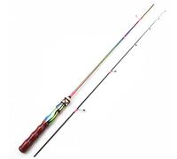 ZHCHAO Canne à pêche en carbone Ul de 1,68 m avec poignée en bois souple et lente Canne à pêche à leurre léger Canne à pêche solide 2 pointes Canne à truite colorée (taille : canne à filer _ 168 cm)