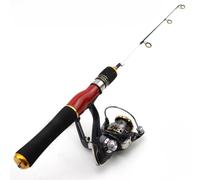 ZHCHAO Canne à pêche sur glace 58 cm Canne à pêche d'hiver en carbone courte portable Plug-in Bateau de pêche radeau canne à pêche (taille : Argento)