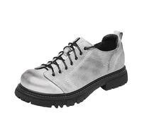 ZHCHAO Chaussures Décontractées for ES D'extérieur Britanniques en Caoutchouc Rétro À Lacets Bout Rond Semelle Épaisse Chaussures De Travail Polyvalentes Confortables Antidérapantes for(Wit,7.5)