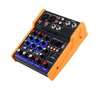 ZHCHAO Console de mixage audio 4 canaux pour mixage - Performance portable pour enregistrement sur PC, chant, webcast, fête, console DJ