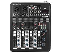ZHCHAO Console de mixage audio de ligne de microphone à 4 canaux professionnelle avec 3 bandes EQ 48 V Puissance fantôme Interface
