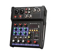 ZHCHAO Console de mixage professionnelle 4 canaux avec effet de réverbération pour Home Live Stage (Argento)