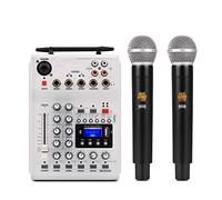 ZHCHAO Console DJ portable mixeur carte son avec microphone Uhf 2 canaux pour la maison, PC, studio, réseau d'enregistrement en direct