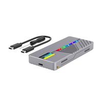 ZHCHAO Écran d'affichage Intelligent M.2, boîtier de Disque SSD 10 go, protocole NVMe/données, boîtier en Alliage d'aluminium(Color:Argento)