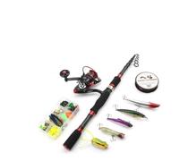 ZHCHAO Ensemble de canne à pêche rouge rétractable pour route à poignée droite Sub Spinning Wheel Road Sub Bait Combinaison Équipement de pêche (taille : A_2,1 m)
