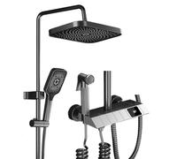 ZHCHAO Ensemble de douche à buse pressurisée, salle de bain à température constante domestique, douche de douche (couleur : argento, taille : gris clair)