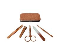Zhchao Ensemble de manucure en acier inoxydable or rose avec coupe-ongles