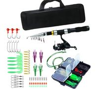 ZHCHAO Ensemble de matériel de pêche, 2,1 m 2., deux ensembles de canne et de roues, équipement de pêche portable pour le tourisme (taille : D)