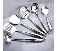 ZHCHAO Ensemble d'outils de cuisine en acier inoxydable Spatule Manche résistant à la chaleur Cuillère à soupe Antiadhésif Spécial Cuisine Pelle Outils de cuisine