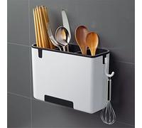 ZHCHAO Étagère de rangement de cuisine multifonction pour cuillère, fourchette, couteau, baguette, égouttoir, boîte de rangement pour accessoires de cuisine, organisateur de couverts (Argento)