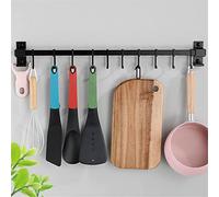 ZHCHAO Étagère de rangement murale pour cuisine avec crochet Barre porte-serviettes Pot Étagère de rangement Support à couverts (7,8 x 30,4 cm)