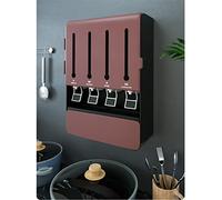 ZHCHAO Étagère murale de cuisine multifonction pour condiments Boîte de rangement sans perforation Boîte d'assaisonnement Haute capacité (Argento)