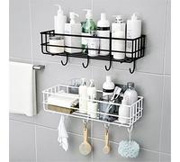 ZHCHAO Étagères murales de salle de bain Étagère flottante Panier suspendu pour douche, support de shampooing, Wc Accessoires de cuisine Assaisonnement Étagère de rangement (D, 1 pièce 27,5 x 10 x 5,5
