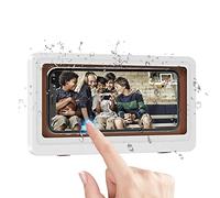 ZHCHAO Étui de salle de bain étanche et anti-buée - Support mural pour téléphone de moins de 6,8" (blanc)