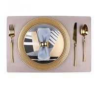 ZHCHAO Golden Cutlery Ensemble de table de restaurant avec assiettes et sets de table