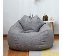 ZHCHAO Housse de canapé Grand Petit Sac de Haricots Paresseux Housse de chaises de canapé sans Remplissage en Tissu de Lin Chaise Longue siège Pouf(Gray,L)