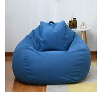 ZHCHAO Housse de canapé Grand Petit Sac de Haricots Paresseux Housse de chaises de canapé sans Remplissage en Tissu de Lin Chaise Longue siège Pouf(Kl-Bleu,M)