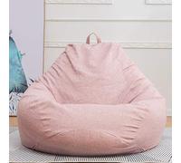 ZHCHAO Housse de canapé Grand Petit Sac de Haricots Paresseux Housse de chaises de canapé sans Remplissage en Tissu de Lin Chaise Longue siège Pouf(Roze,L)
