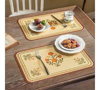 ZHCHAO Lot de 2 sets de table en cuir lavables pour salle à manger Accessoires de décoration occidentale