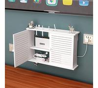 ZHCHAO Lot de 3 boîtes de rangement sans perforation pour routeur avec support de câble et support mural