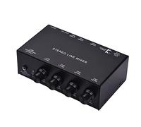 Zhchao Mélangeur de lignes stéréo professionnel Mini stéréo quatre canaux Passif Mélangeur audio mono