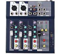 ZHCHAO Mélangeur professionnel 4 canaux 2 bus avec Bluetooth/USB/lecteur MP3 Entrée 48 V Alimentation pour enregistrement de musique de scène DJ