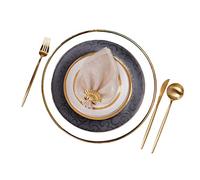 ZHCHAO Ménagère Western Assiette Serviette Boucle Combinaison Noir Phnom Penh Décoration de Table