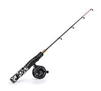 Zhchao Mini canne à pêche sur glace 57 cm Portable en fibre de carbone Canne à pêche d'hiver dur et souple
