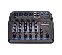 ZHCHAO Mini table de mixage musicale U6 6 canaux Bt Console de mixage avec carte son intégrée 48 V fantôme